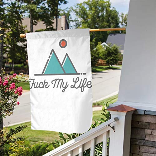BRASMdiy F*CK My Life Lawn Decoration Garden Banner Courtyard Banner Lawn Outdoor Decoration
