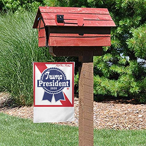 BRASMdiy Trump 2020 - Blue Ribbon Beer - F*CK Your Feelings Garden Flag Waterproof Double-Sided Courtyard Outdoor Decoration