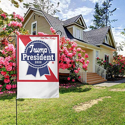BRASMdiy Trump 2020 - Blue Ribbon Beer - F*CK Your Feelings Garden Flag Waterproof Double-Sided Courtyard Outdoor Decoration