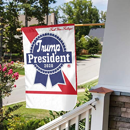 BRASMdiy Trump 2020 - Blue Ribbon Beer - F*CK Your Feelings Lawn Decoration Garden Banner Courtyard Banner Lawn Outdoor Decoration