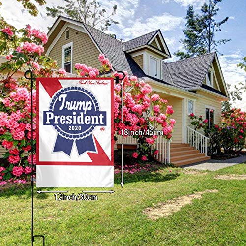 BRASMdiy Trump 2020 - Blue Ribbon Beer - F*CK Your Feelings Lawn Decoration Garden Banner Courtyard Banner Lawn Outdoor Decoration