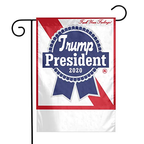 BRASMdiy Trump 2020 - Blue Ribbon Beer - F*CK Your Feelings Lawn Decoration Garden Banner Courtyard Banner Lawn Outdoor Decoration