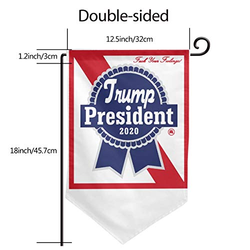 BRASMdiy Trump 2020 - Blue Ribbon Beer - F*CK Your Feelings Outdoor Flag Garden Flag Double-Sided Courtyard Outdoor Decorative