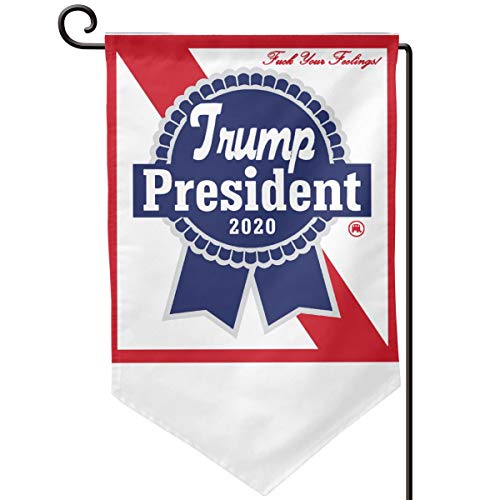 BRASMdiy Trump 2020 - Blue Ribbon Beer - F*CK Your Feelings Outdoor Flag Garden Flag Double-Sided Courtyard Outdoor Decorative