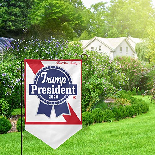 BRASMdiy Trump 2020 - Blue Ribbon Beer - F*CK Your Feelings Outdoor Flag Garden Flag Double-Sided Courtyard Outdoor Decorative