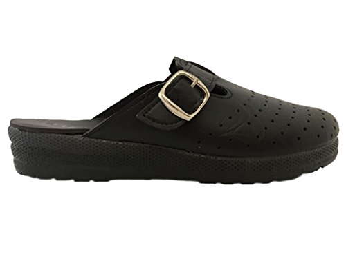 BRAVO 201/1 Zuecos Zapatillas Zapatos, Mujer, Negro, EU 38
