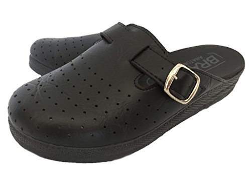 BRAVO 201/1 Zuecos Zapatillas Zapatos, Mujer, Negro, EU 38