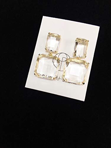 Brillante Y Transparente Nueva Aguja De Plata 925 Geométrica Cuadrada Cristal Transparente Super Flash Pendientes De Temperamento Retro Mujeres
