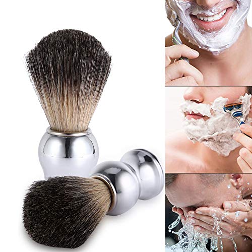 Brocha de afeitar de plástico plateado materiales de alta gama para el cuidado personal del set de belleza para hombres