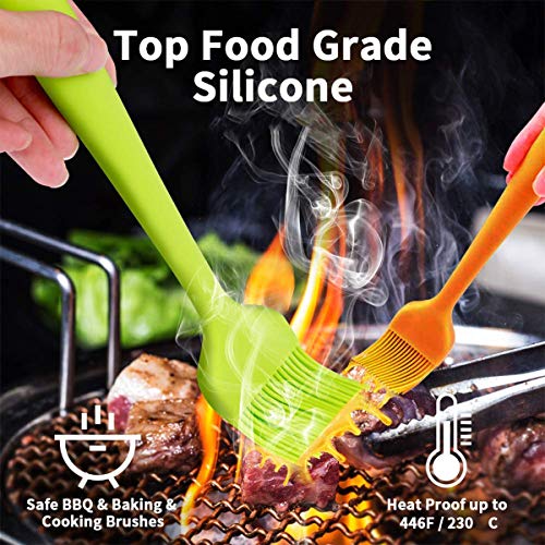 Brocha de silicona para repostería, 4 unidades, resistente al calor, de silicona, flexible y fácil de limpiar, para asar o hacer postres, 4 colores