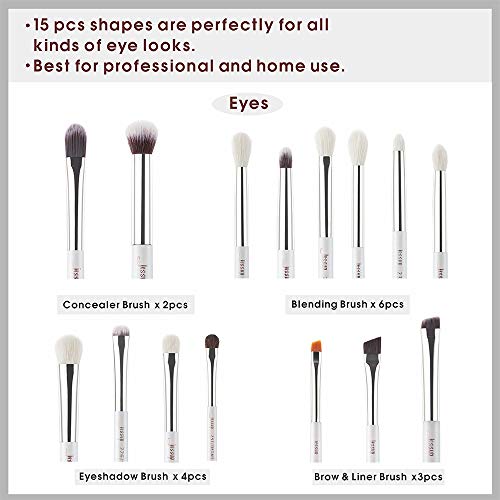 Brocha para ojos Jessup Juego de Brochas Profesionales de Maquillaje, Herramientas de Maquillaje, Corrector de cejas, Set de Cepillos para delinear los ojos T237