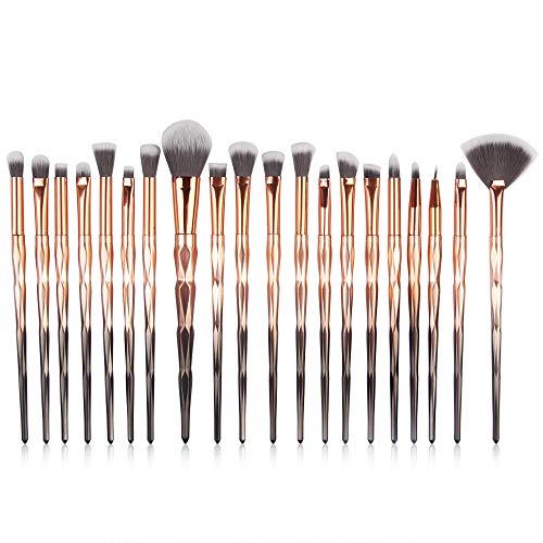Brochas para Maquillaje Facial,MOMOXI 20Pc Brochas de maquillaje Powder Foundation Eyeshadow Eyeliner Lip Cosmetic Brush Novedad caliente de la moda 2019 Alrededor 5€ maquillaje Profesional La belleza