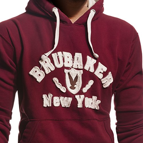 Brubaker – sudadera con capucha, para hombre, sudadera con capucha, de N. Y., con águila rojo rojo oscuro Medium