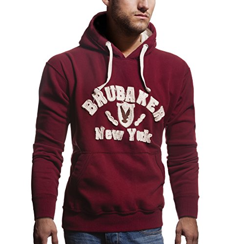 Brubaker – sudadera con capucha, para hombre, sudadera con capucha, de N. Y., con águila rojo rojo oscuro Medium