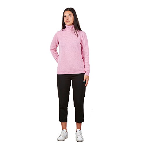 BRUNELLA GORI Jerséis Suéter de Cuello Alto para Mujer en 100% Lana Virgen Color Rosa Talla XS