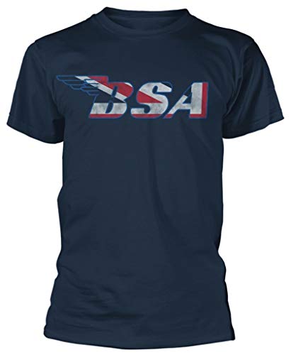 BSA Motorcycles 'Flag Mask' (Blue) T-Shirt (Small)
