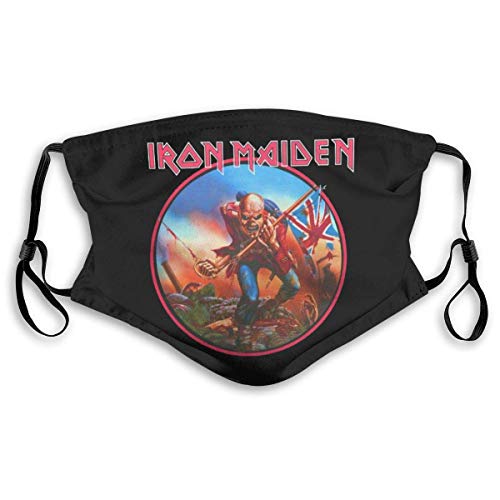 Bufanda De Boca I-Ron MAI-Den Bufanda Facial Unisex Reutilizable Anime con 2 Filtros Retro A Prueba De Viento Bufanda Bucal Única para Exteriores Lavable Patrón Ajustable Protector