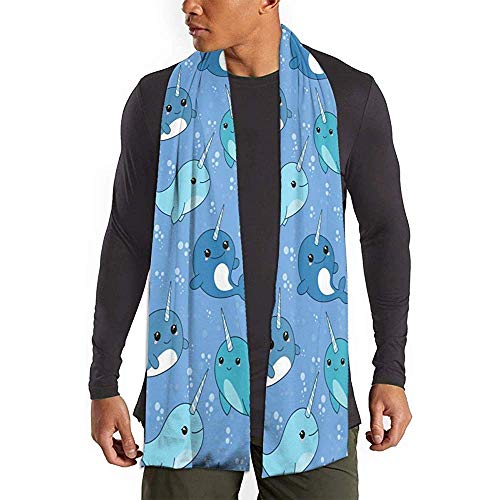 Bufanda de la casa de Merle Patrón de narval lindo Chales de sensación de cachemira Bufanda ligera Bufanda cálida de invierno otoño Chal de abrigo