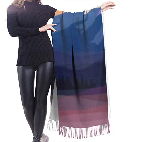 Bufanda de mantón Mujer Chales para, Unisex 's Moda Mantón largo Paisaje marino Calella De Palafrugell Cataluña Bufanda de invierno Cashmere Feel Pashmina Mantón Wraps Suave cálido