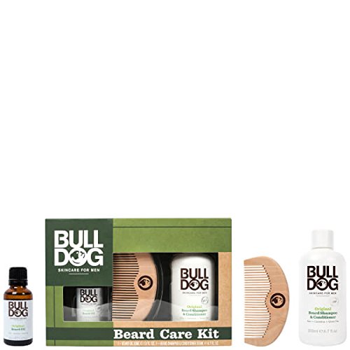 BullDog Skincare peine y aceite kit de cuidado de la barba
