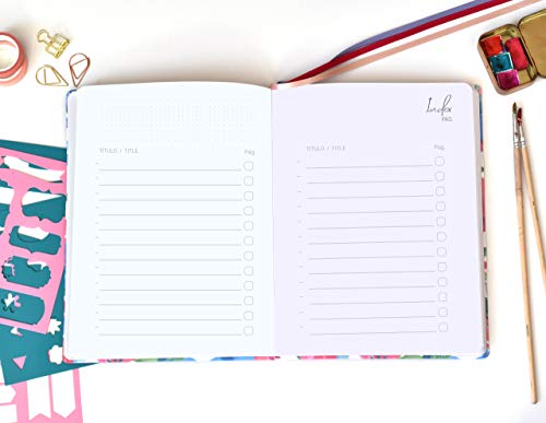 Bullet Journal XL/Cuaderno Punteados- Plantillas De Regalo - Tamaño 19x25cm- Tapa Flexible De Tela - Papel Premium 120gr (May)