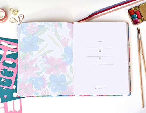 Bullet Journal XL/Cuaderno Punteados- Plantillas De Regalo - Tamaño 19x25cm- Tapa Flexible De Tela - Papel Premium 120gr (May)