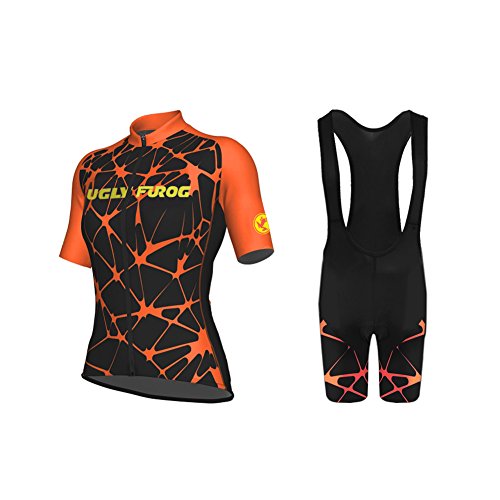BurningBikewear Uglyfrog Manga Corta Maillot+Trägerhosen Cycling Anzüge Ciclismo De Mujer Verano Ropa De Triatlon Transpirables