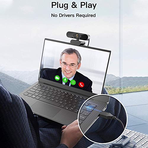 Buyfunny01 Computer Webcam B Driver Online Enseñanza PC Auto Focusing Live Streaming Conferencia de corrección de luz 1080 p HD CMOS y juego de grabación con trípode de privacidad