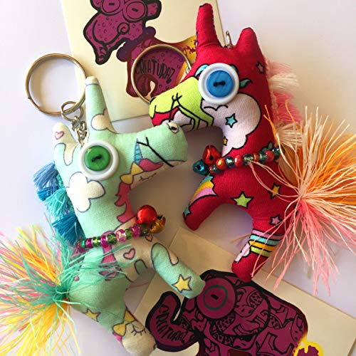 C Conjunto de 2 llaveros - Pareja Unicornios