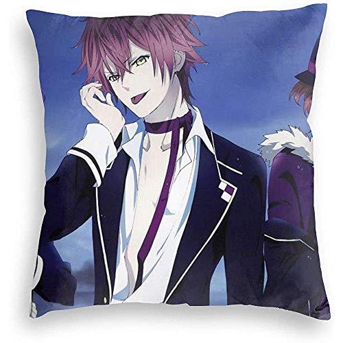 C-WANG Suave Decorativo Terciopelo Cuadrado Diabolik Amantes Cama Fundas de Almohadas Fundas de Almohada