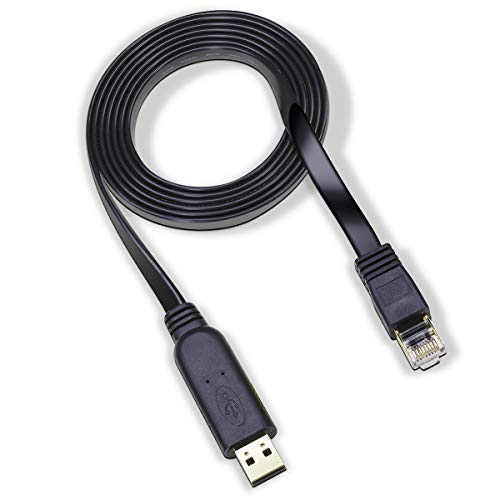 Cable de Consola USB, BENFEI 1,8m USB a RJ45, Compatible con Cisco, Netgear, Ubiquity, LINKSYS, TP-Link, routers/conmutadores para Ordenadores portátiles en Windows, Mac, Linux, Chip FTDI