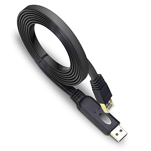 Cable de Consola USB, BENFEI 1,8m USB a RJ45, Compatible con Cisco, Netgear, Ubiquity, LINKSYS, TP-Link, routers/conmutadores para Ordenadores portátiles en Windows, Mac, Linux, Chip FTDI