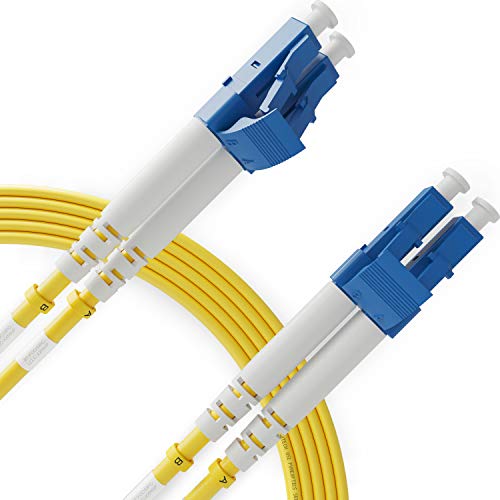 Cable de Fibra Óptica LC a LC 15M Monomodo Duplex - UPC/UPC - 9/125um OS1 (LSZH) - Latiguillo Doble Fibra Óptica - Beyondtech PureOptics Cable Series
