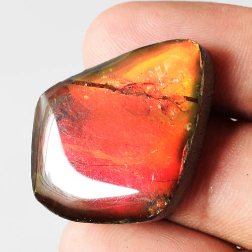 Cabujón natural de amolita, amoníaco rojo brillante, tamaño 29 x 23 x 7 mm, piedra de meditación, pulido a mano, fabricación de joyas, cabujón colgante, AG-4411