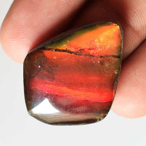 Cabujón natural de amolita, amoníaco rojo brillante, tamaño 29 x 23 x 7 mm, piedra de meditación, pulido a mano, fabricación de joyas, cabujón colgante, AG-4411