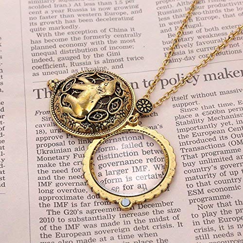 Cadena Collar portátil lupa de Alta Definición 5X retro del suéter del collar de la joyería viejos relojes de lectura de identificación de bricolaje Artesanía Talla portátil Magnifing de cristal KaiKa