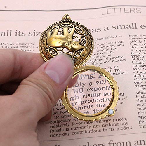 Cadena Collar portátil lupa de Alta Definición 5X retro del suéter del collar de la joyería viejos relojes de lectura de identificación de bricolaje Artesanía Talla portátil Magnifing de cristal KaiKa