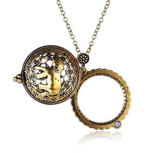 Cadena Collar portátil lupa de Alta Definición 5X retro del suéter del collar de la joyería viejos relojes de lectura de identificación de bricolaje Artesanía Talla portátil Magnifing de cristal KaiKa