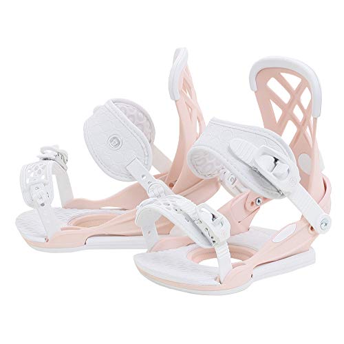 CAGO Milan - Fijaciones de Snowboard (Talla S), Color Rosa y Blanco