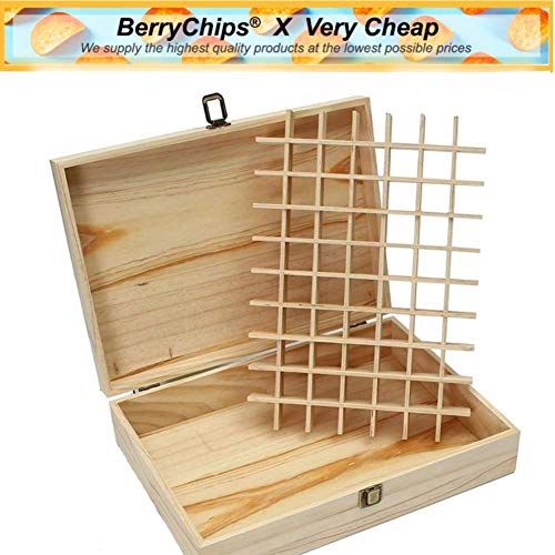 Caja de Almacenaje de Aceites Esenciales con Insertos Extraíbles 70 Ranuras para Aceites Esenciales Botella y Rodillo, Joyería, Cosmética, estuche aceites esenciales de madera, 35 x 25 x 9cm
