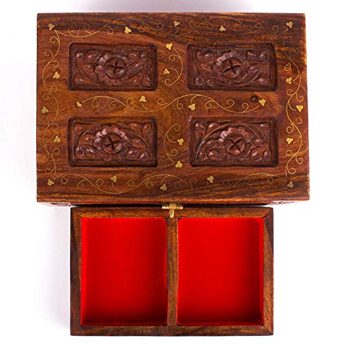 Caja De Almacenamiento De Cosméticos La madera antigua sólido Vestir actual del cuadro de estilo chino joyería Caja de almacenamiento creativo cumpleaños ( Color : Marrón , tamaño : 33×23×12cm )