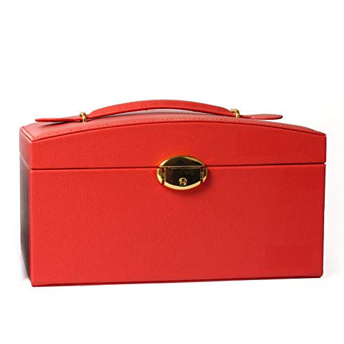 Caja de almacenamiento portátil portátil - anillo de joyería colgante pulsera collar almacenamiento embalaje caja de joyería rojo