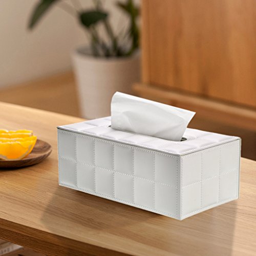 Caja de papel de seda BTSKY, sintética, para oficina, rectangular, diseño elegante y bonito, color blanco, decoración de casa