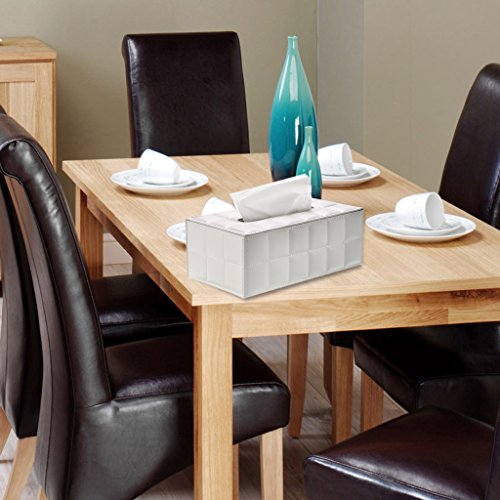 Caja de papel de seda BTSKY, sintética, para oficina, rectangular, diseño elegante y bonito, color blanco, decoración de casa