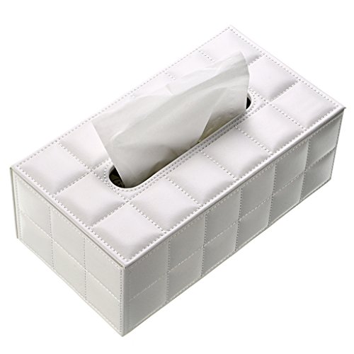 Caja de papel de seda BTSKY, sintética, para oficina, rectangular, diseño elegante y bonito, color blanco, decoración de casa