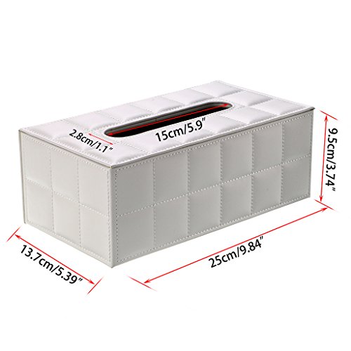 Caja de papel de seda BTSKY, sintética, para oficina, rectangular, diseño elegante y bonito, color blanco, decoración de casa