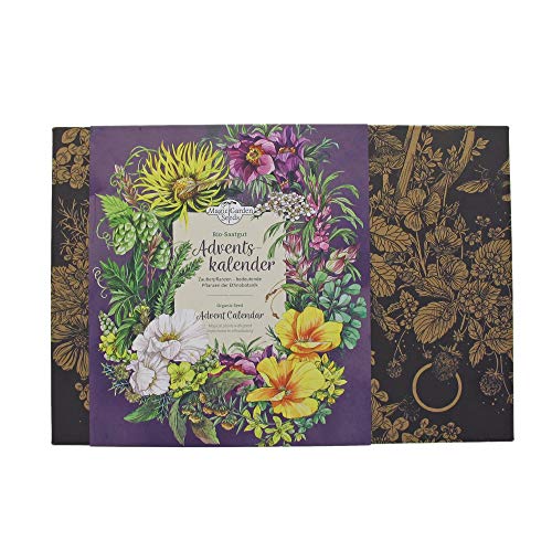 Calendario de Adviento de semillas orgánicas 2020. Plantas mágicas de gran importancia para la Etnobotánica- con 24 sobres de semillas orgánicas en un hermoso diseño