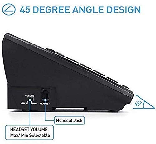 Callany - Auricular monoaural para teléfono, nueva versión Centro de llamadas, teclado con cable, con teclado con tecla de tono de llamada y remarcado de números