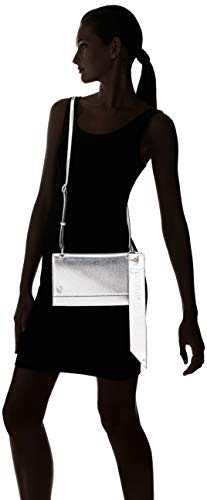 Calvin Klein Ckj Banner Shoulder Flap Bag, Bolso de Hombro para Mujer, Gris (Silver), 0.1x0.1x0.1 centimeters (W x H x L)