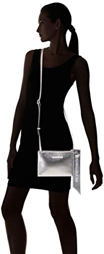 Calvin Klein - Ckj Banner Small Crossbody, Bolsos bandolera Mujer, Gris (Silver), 0.1x0.1x0.1 cm (W x H L)